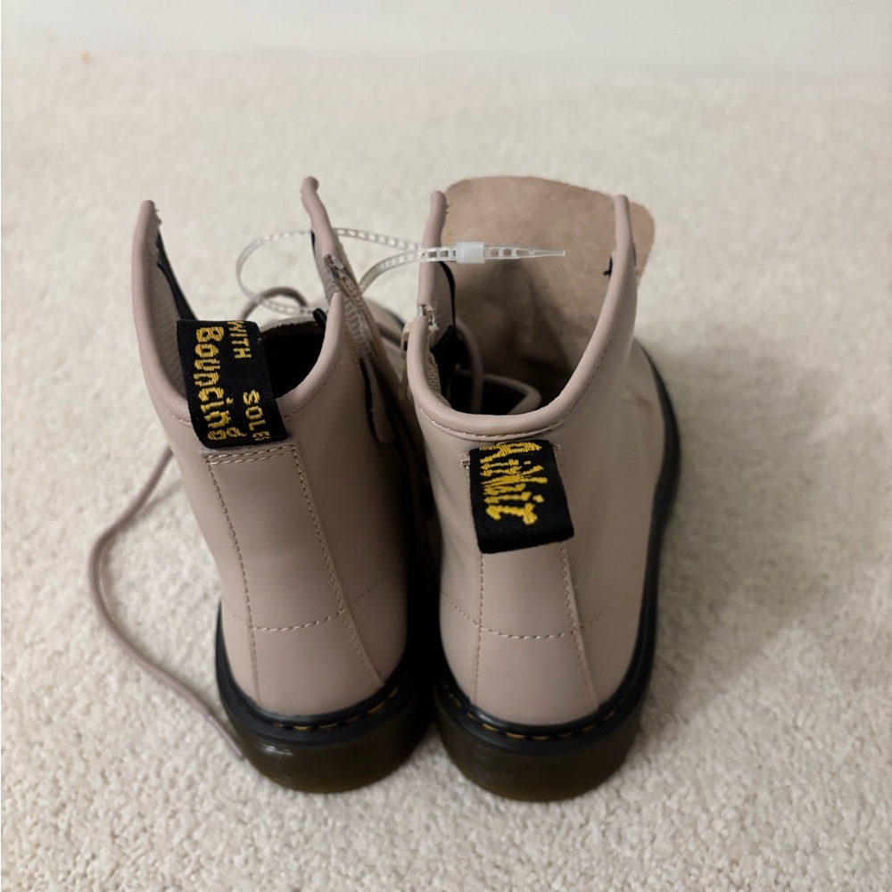 Dr. Martens Girls Combat Boots in Taupe - Picture 3 of 4